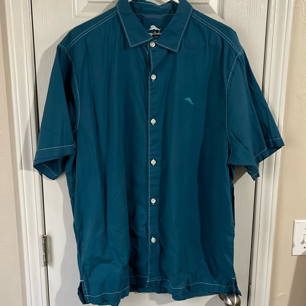 Tommy Bahama Short Sleeve Shirt - Teal - size XL.